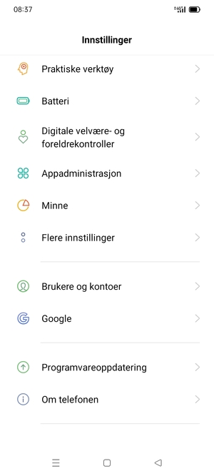 Bla til og velg Programvareoppdatering