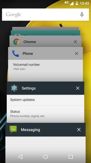 Swipe apps to the right to close them