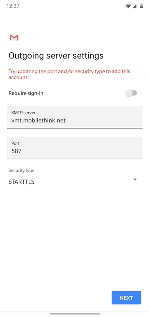 Select Security type