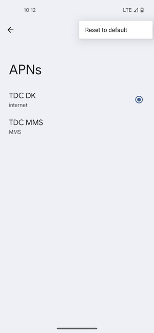 Select Reset to default
