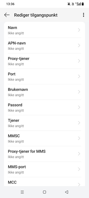 Skriv inn internett-informasjon