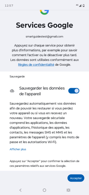 Sélectionnez Accepter