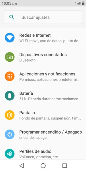 Seleccione Batería