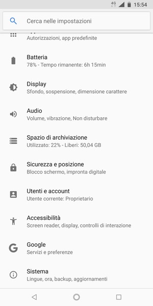 Scorri e seleziona Sistema