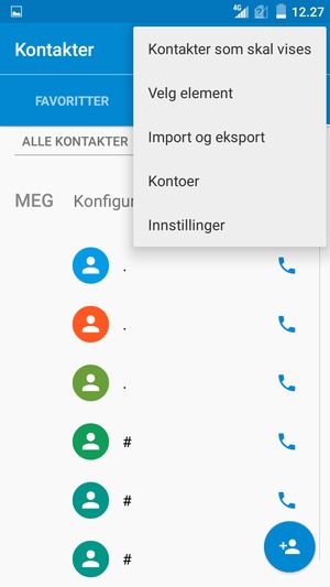 Velg Import og eksport