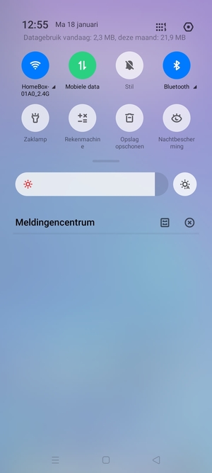 Schuif naar beneden in het bovenste menu opnieuw