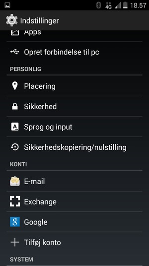 Scroll til og vælg Placering