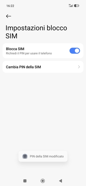Il tuo  PIN della SIM è stato modificato