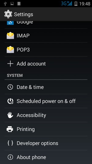 Scroll to and select About phone