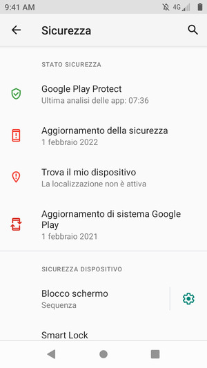 Il tuo telefono è ora protetto dal blocco schermo