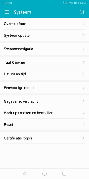 Selecteer Systeemupdate