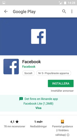 Välj INSTALLERA