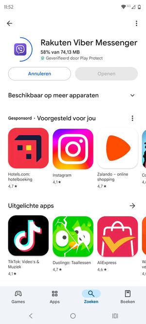 Wacht tot het installatieproces beëindigd is