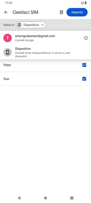 Seleziona il tuo account Google