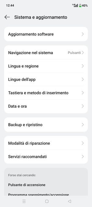 Seleziona Aggiornamento software