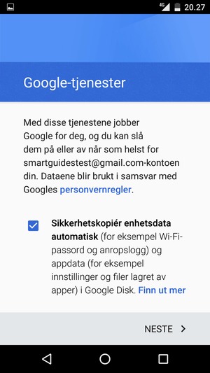 Velg NESTE