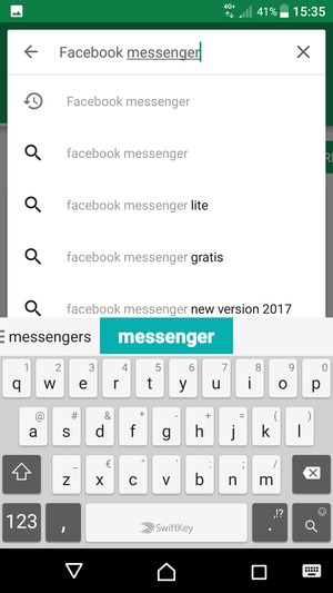 Voer de app-naam in en selecteer Zoeken