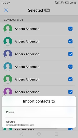 Select your Google account