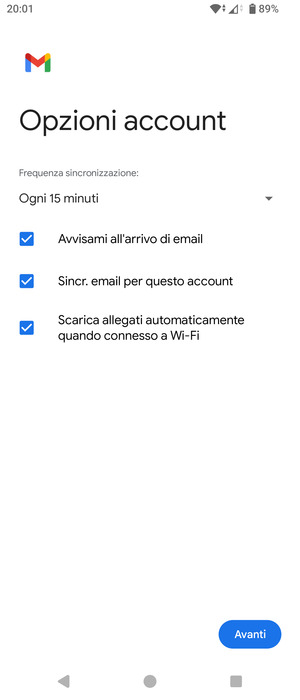 Seleziona Avanti