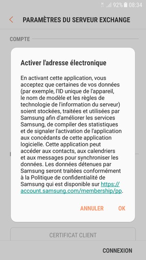 Sélectionnez OK