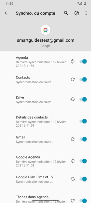 Vos informations seront synchronisées