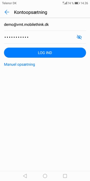 Indtast din e-mailadresse og adgangskode. Vælg LOG IND
