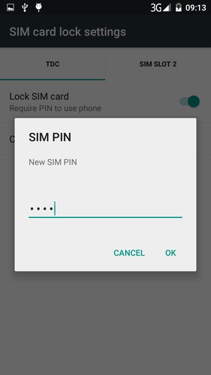 Enter your New SIM PIN and select OK