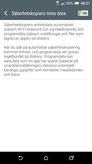 Tryck på Tillbaka-knappen