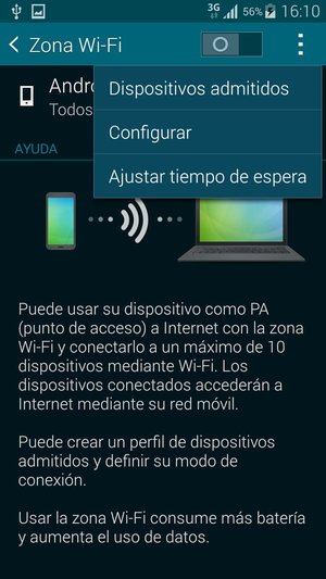 Seleccione el botón Menú y seleccione Configurar / Configurar zona activa