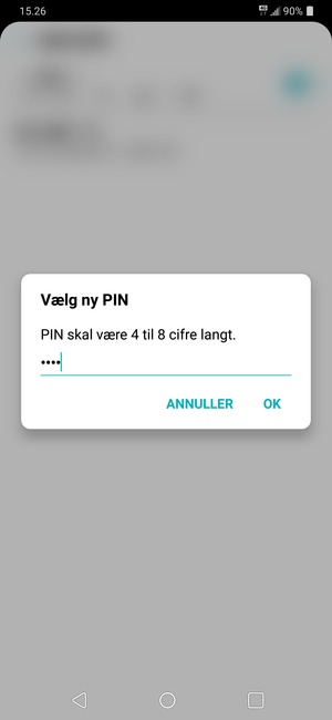Indtast din Nye SIM-kort PIN og vælg OK