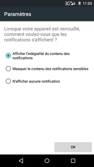 Sélectionnez votre option préférée et sélectionnez OK