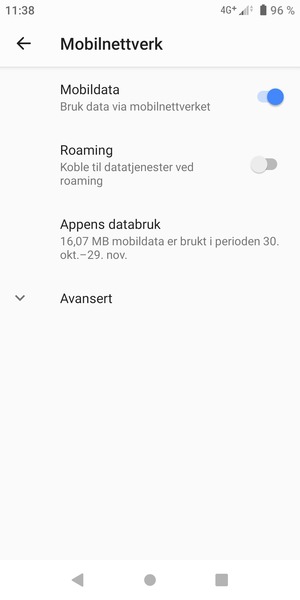 For å bytte nettverk hvis det oppstår nettverksproblemer, velg Avansert