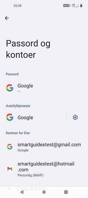 Velg din Google-konto