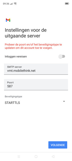 Selecteer Beveiligingstype