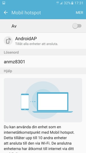 Välj MER