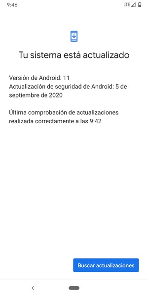 Si su teléfono está actualizado, verá la siguiente pantalla