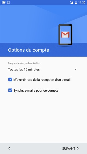 Sélectionnez SUIVANT