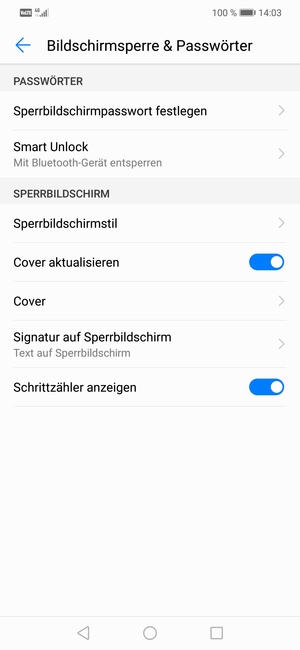 Wählen Sie Sperrbildschirmpasswort festlegen