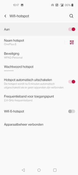 Uw telefoon is nu geïnstalleerd voor gebruik als modem