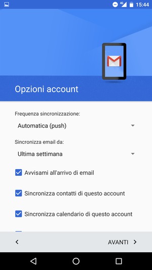 Seleziona AVANTI