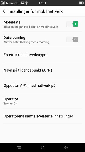 Velg Foretrukket nettverkstype