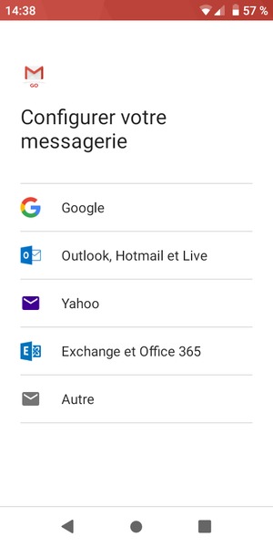 Sélectionnez Outlook, Hotmail et Live