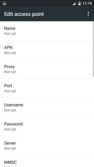 Enter MMS information