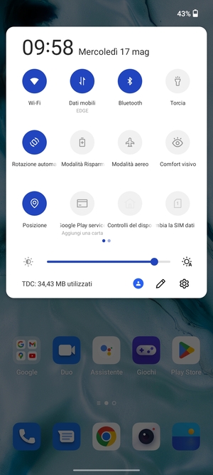 Disattiva Wi-Fi e Bluetooth