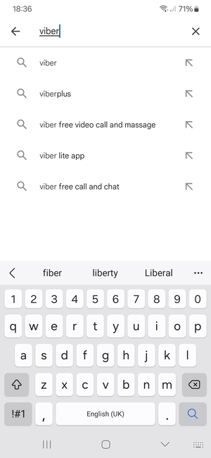 Enter the app name and select Search