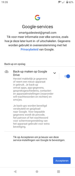 Selecteer Accepteren