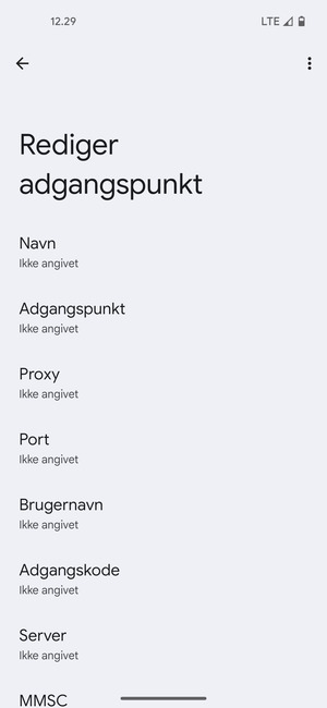 Indtast internet-oplysninger