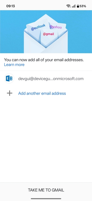 Select TAKE ME TO GMAIL
