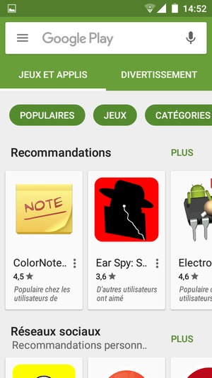 Sélectionnez la barre de Recherche