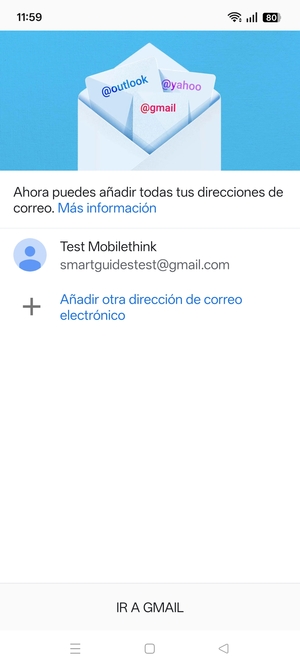 Seleccione IR A GMAIL